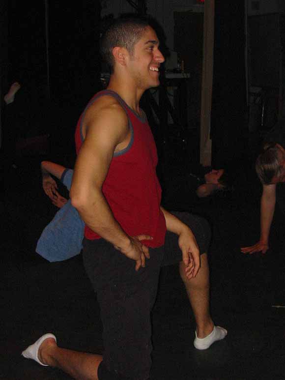 Alithea setup and warmup with BCCC dance student