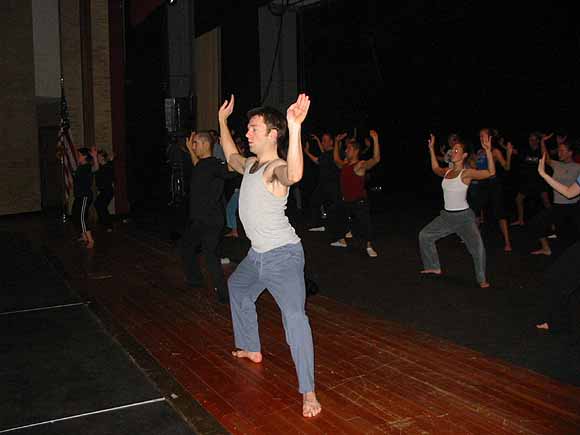 Alithea setup and warmup with BCCC dance student